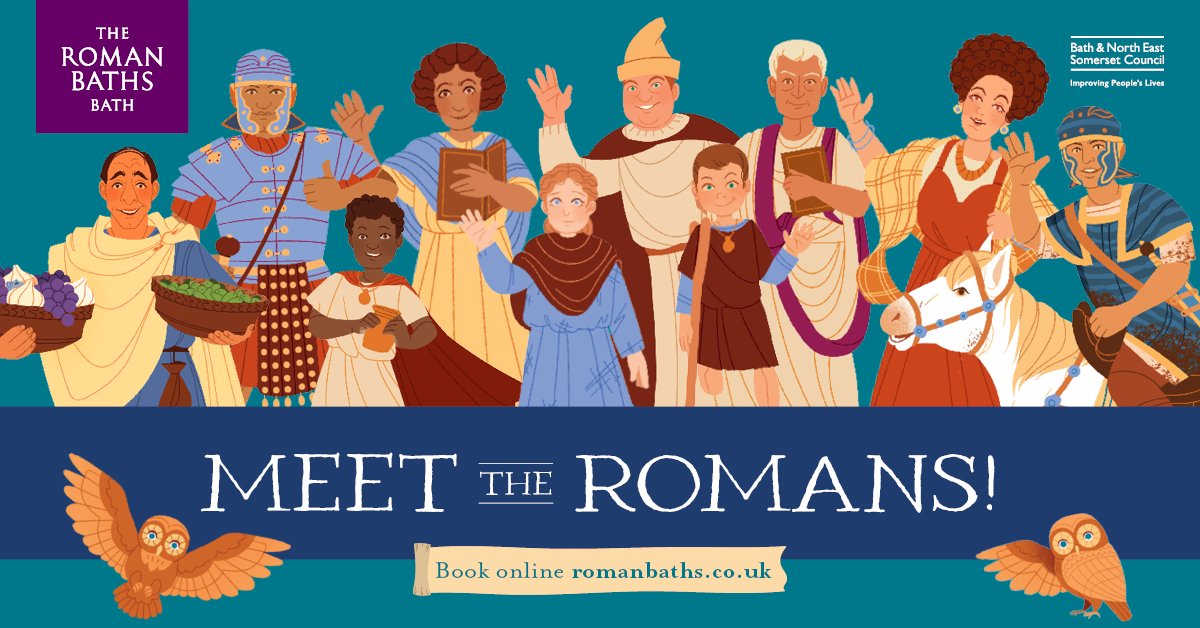 #FebruaryHalfTerm is just around the corner – and we can’t wait for the start of our new ‘Meet the Romans’ family trail. Pick up your trail at the #RomanBaths and discover the people who lived, worked, and played in Roman Bath. 

Book your tickets here:
romanbaths.co.uk/event/february…