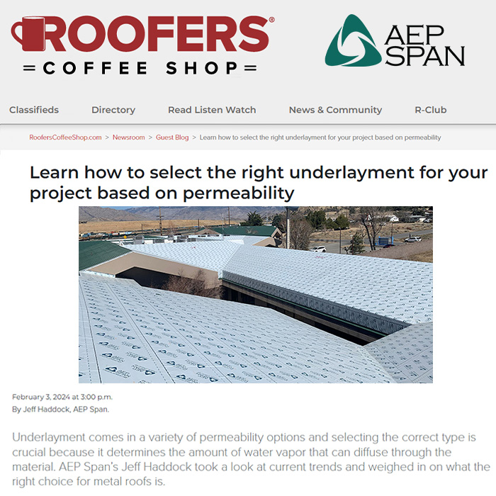 AEP_Span's tweet photo. Check out our latest article on https://t.co/d9JsAWOAqk about how to select the right underlayment for your project at https://t.co/DgJJ5uGeLx
#MetalRoofing #Underlayment #RCS #AskARoofer #RoofersCoffeeShop #Construction #NewBuild https://t.co/OidmY0erBd