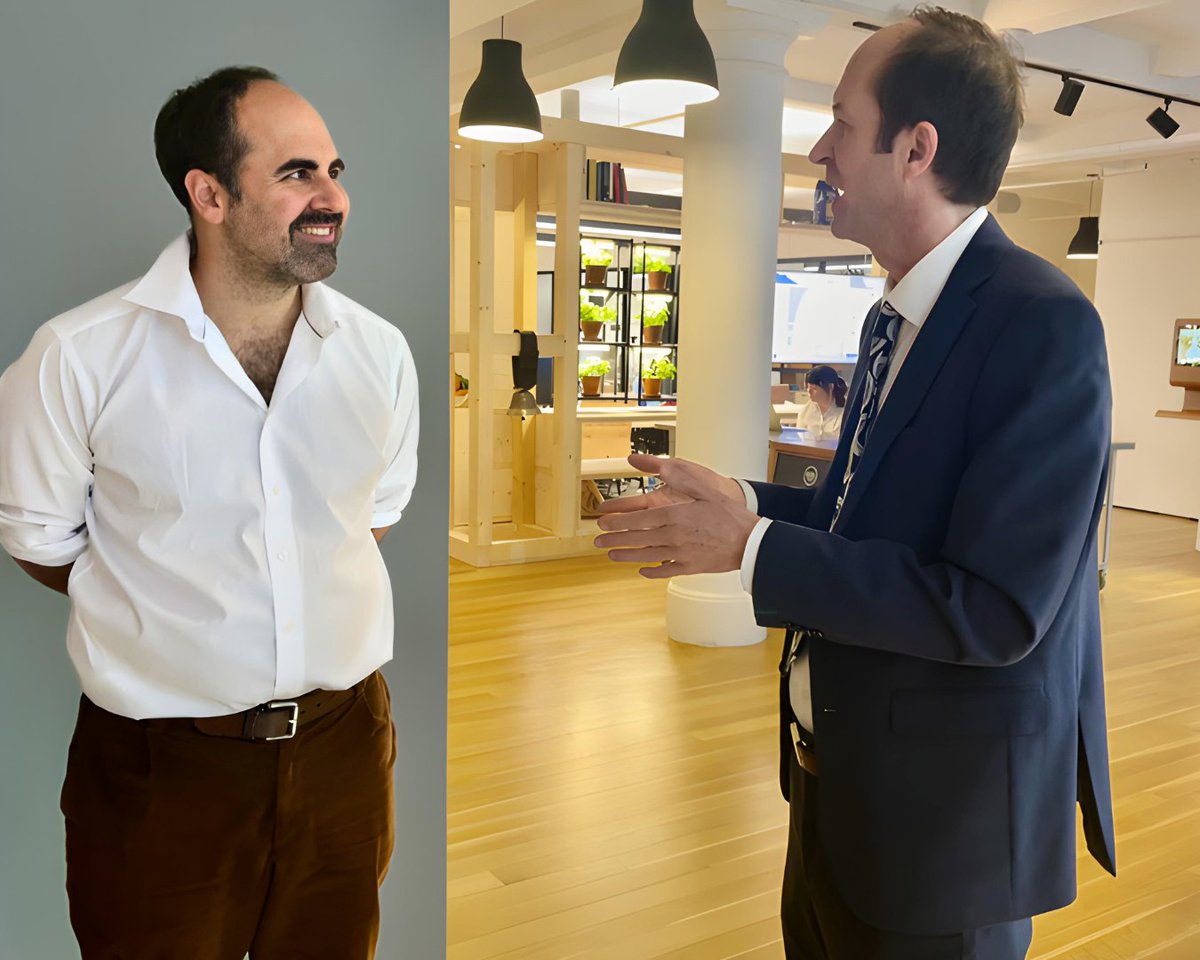 SwissCGNY's tweet photo. Swiss startup #FELFEL expands to the US! CG, Amb. Niculin Jäger & Head of Economics Joachim Tomaschett, visited co-founder Emanuel Steiner in NY. Intelligent fridges redefine workplace catering with 24/7 healthy meals—a true #food revolution! Thanks, FELFEL, for the warm welcome! https://t.co/jFuEheZzBg