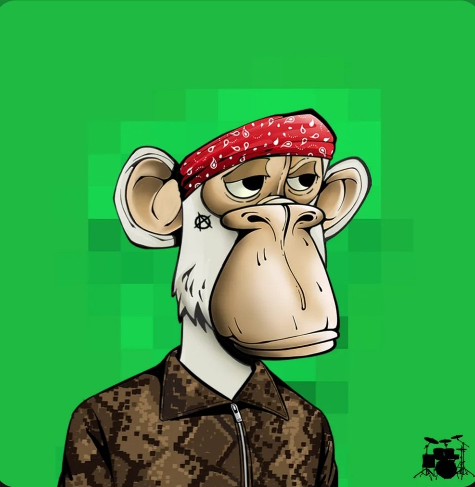 PickleRick_eth's tweet photo. @pxnkap3 drummer ape to match the IRL drumkit! It was meant to be! 

Congratulations on a great mint! https://t.co/5OHTVS0cb0