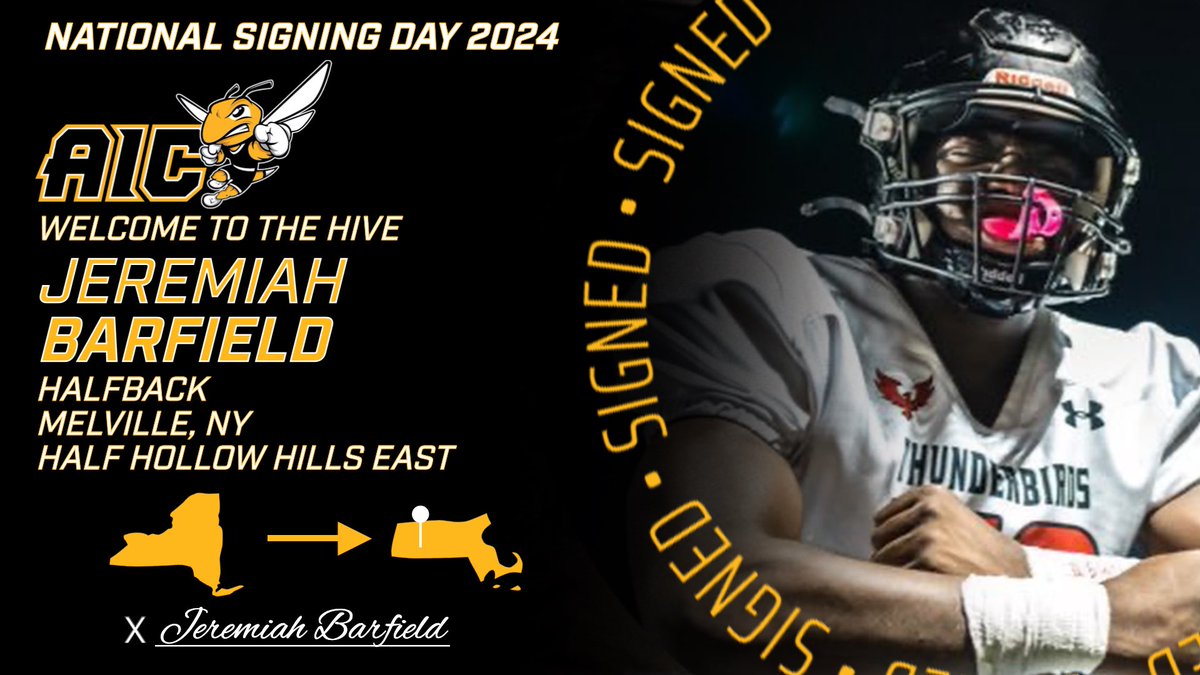 Welcome to State Street! ✍🏼| Jeremiah Barfield 📱| @JeremiahBarfie8 📍| Half Hollow Hills East HS (NY) 🚨| H-Back 📋| 6’0” 235 🎥| bitly.ws/3cEQ2 #AICommitted | #NSD24 | #OneHiveOneFamily