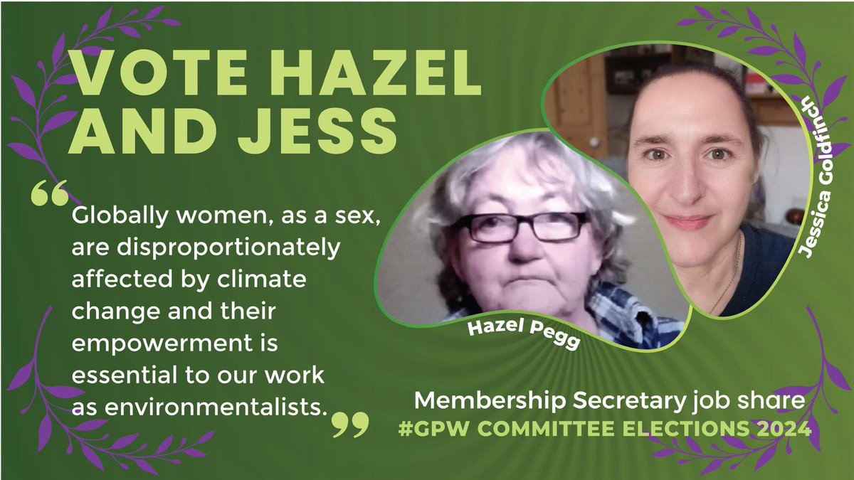 I'm standing for Mem Sec of @GreenPartyWomen committee with Jess. Hoping we can help bring it back to life to continue supporting women in the Green Party.
#ForWomenAndPlanet