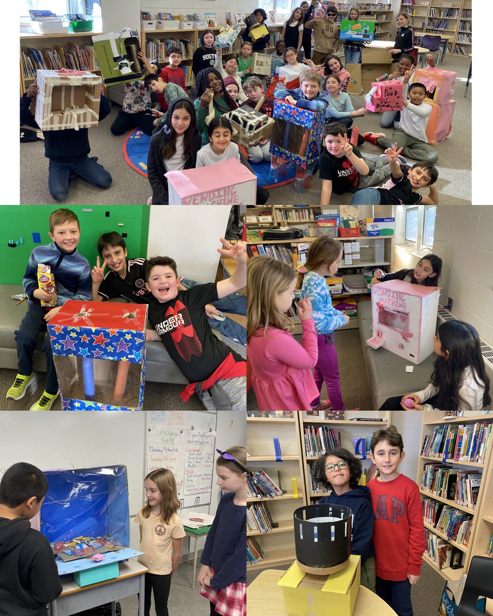 So amazing to get Grade 4s together from both classes together to present the machines they invented for our Science unit! So much creativity, critical thinking, and collaboration happening here. Thanks to the classes so came to visit us 😊 @StGemmaOCSB