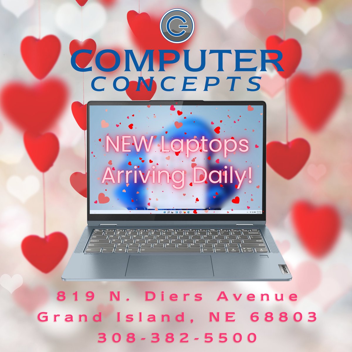 ComputerConcept's tweet image. Valentine's Day is next week! 💖💘💝💞💕
What's better than the gift that keeps on giving?!💻
Stop in and check out the latest Lenovo devices for that special somebody or treat yourself!! 😍🥰