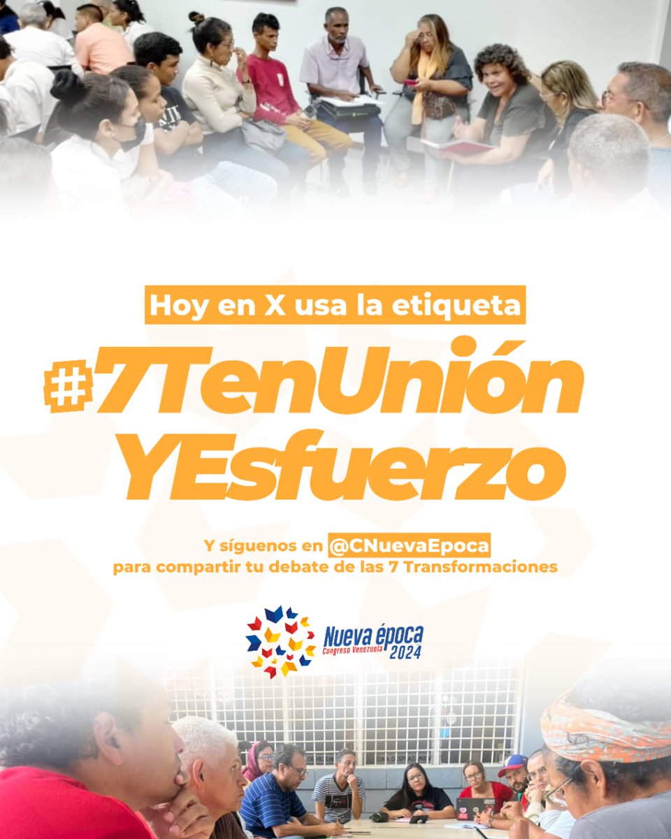 VAMOS CON TODO, Presidente <a href="/NicolasMaduro/">Nicolás Maduro</a>
#7TenUniónYEsfuerzos