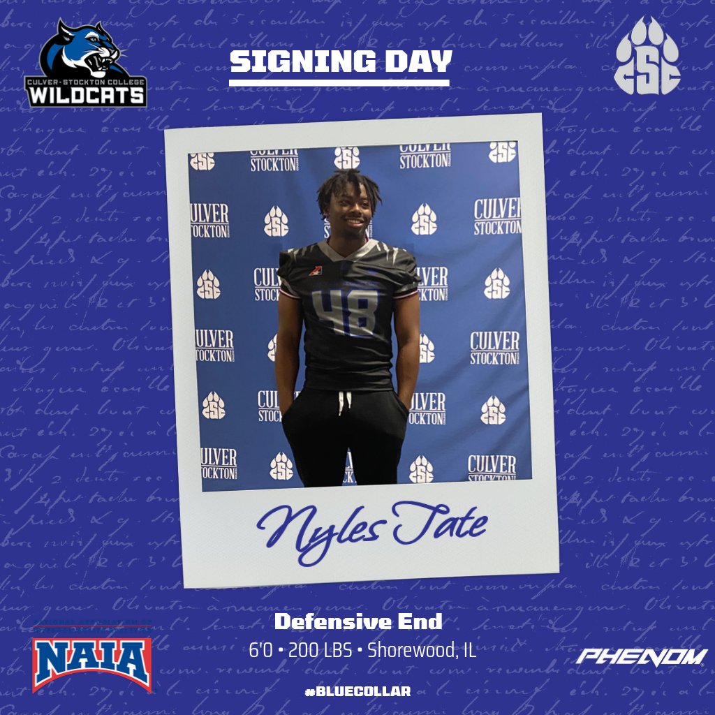 The newest #BlueCollar addition to the Wildcats, welcome home Nyles Tate. #NSD24 | #WhoWeAre | @TateNyles48