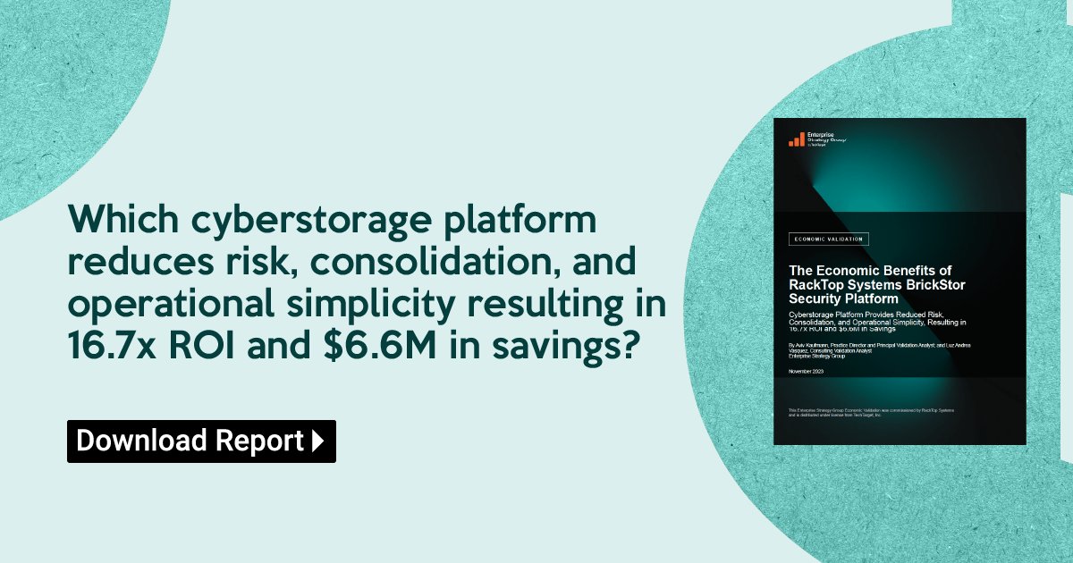 Can your #cyberstorage do this? Learn more about the unique features of BrickStor that result in huge financial benefits. Download the report:
hubs.li/Q02j1Z5G0