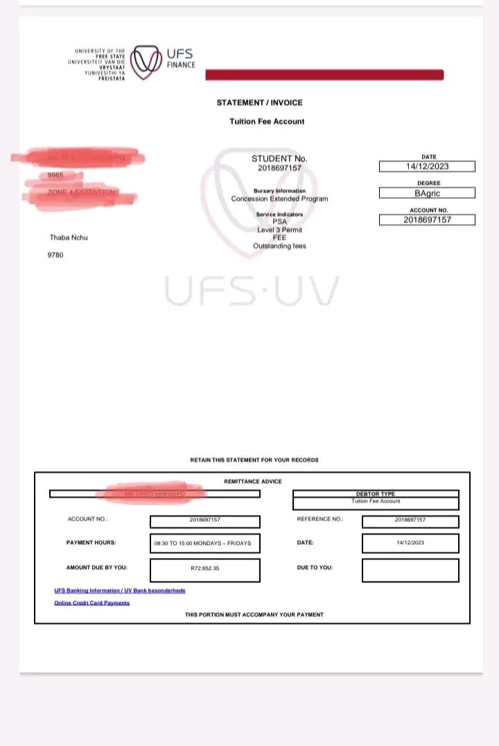 LelowM99's tweet photo. @LiverpoolArena_ I have outstanding fees of R72 000
I'd like you guys to help me with any amount you can.. this is my final year and I'm left with 2 modules to complete my degree
BANK: ABSA bank
CREDIT: University of the Free State 
REFERENCE NUMBER: 1002018697157
ACCOUNT NUMBER: 1570 151 688 https://t.co/YJO1UMwW6o