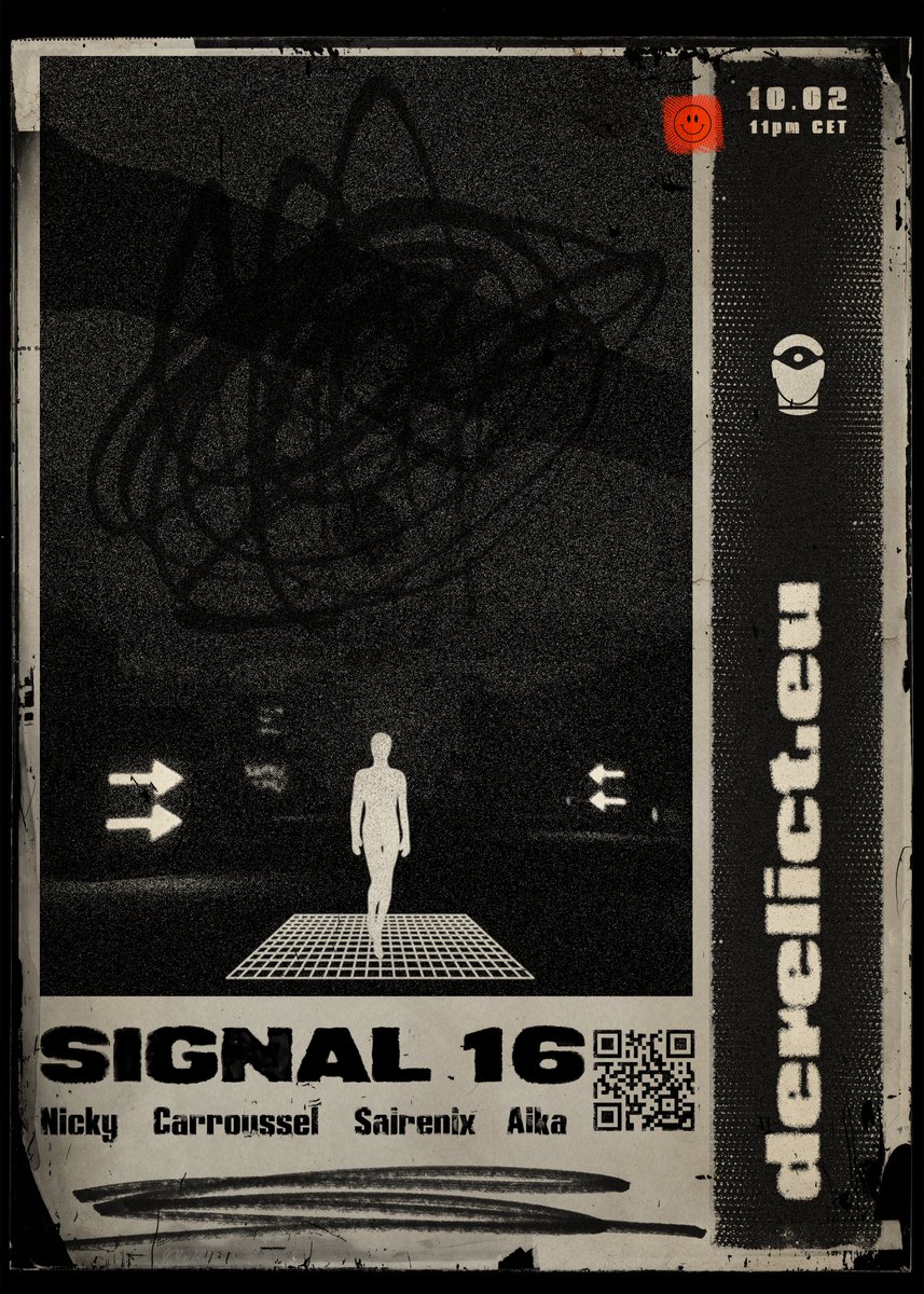 FOLLOW THE SIGNAL - 10.02.2024 :: THIS SATURDAY 23:00 CET / 17:00 EST
&lt;t:1707602400:R&gt;

FEATURING:
<a href="/NickyHr_/">Nicky</a>
@Carolus_1024
<a href="/Sairenix/">Sai</a>
<a href="/AikaVrdj/">Aika哀歌 🍕virtual DJ</a> 
------------------
Web: derelict.eu 
Discord: join.derelict.eu
VRC Group: vrc.group/DERLT.8984
