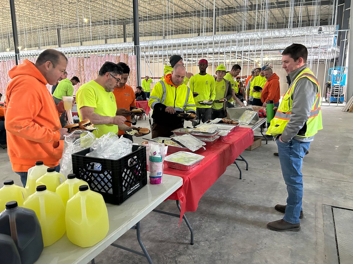 HagermanGroup's tweet photo. Over lunch today, we treated the crew at the SH America project site, located in Roanoke, IN, to lunch in appreciation of their hard work. Thank you to this project crew for maintaining a great job site! #BuildingABetterFuture #ConstructionSolutionsProvider https://t.co/sVmxKS3adS