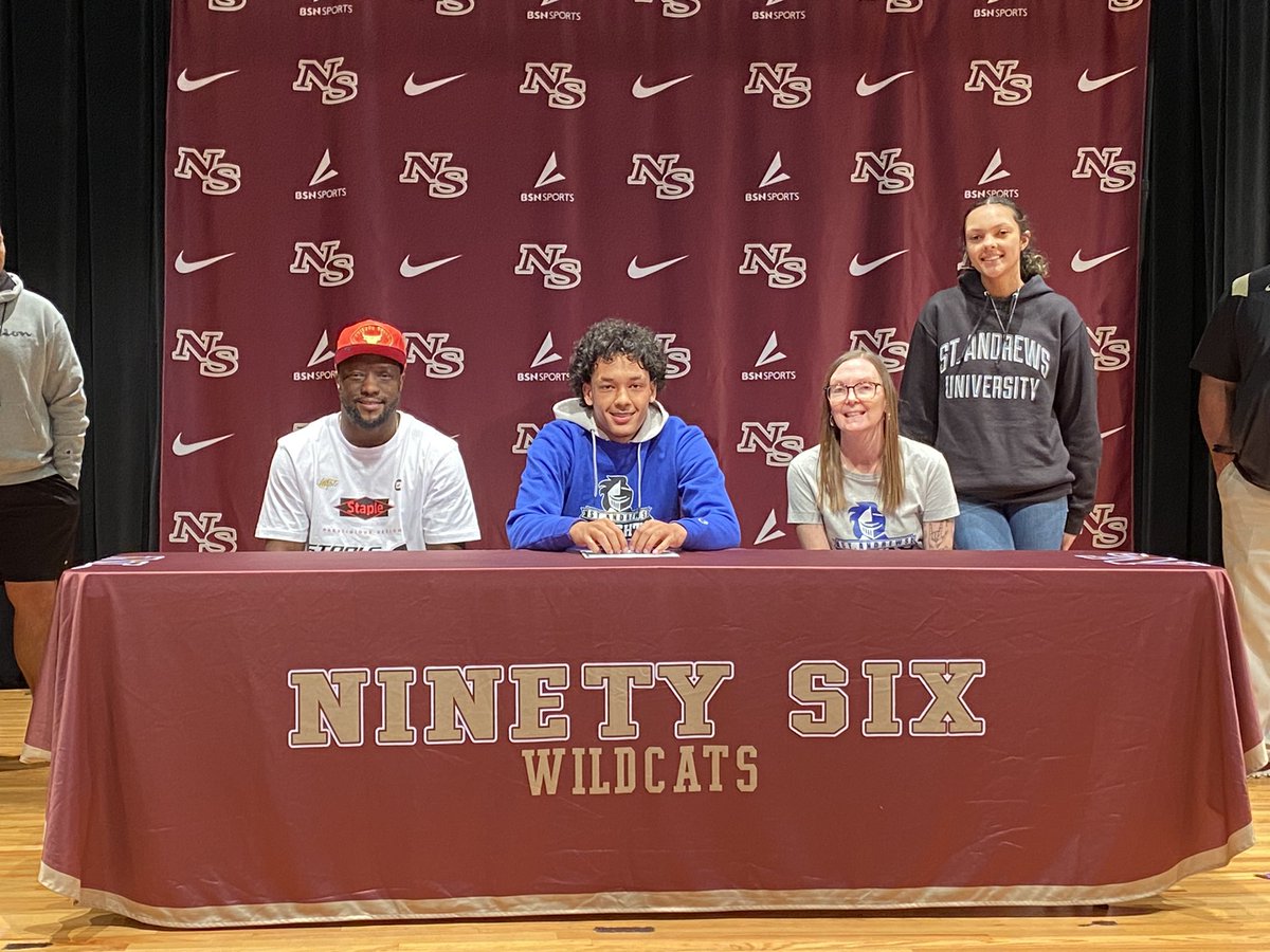 Ninety Six’s Jaiden Hackett signed to play football at St. Andrew’s this afternoon.