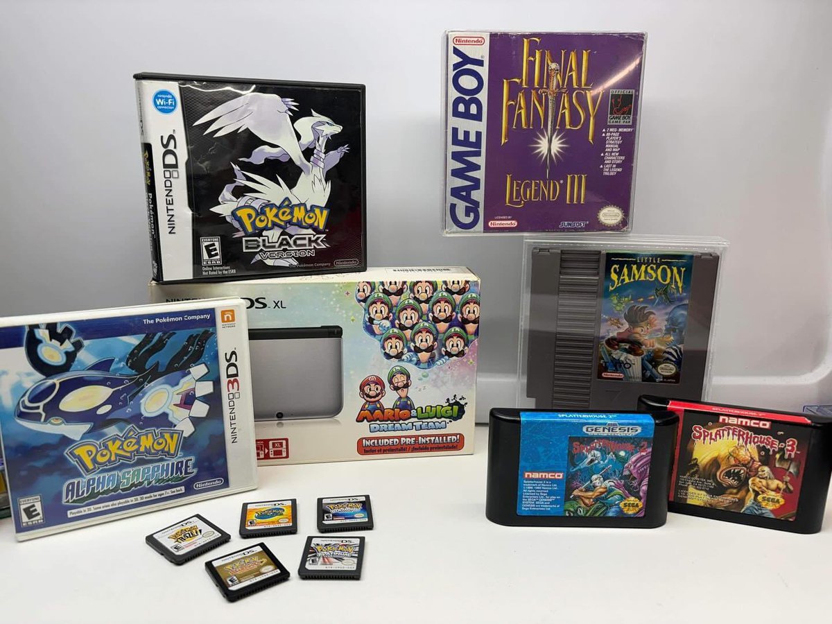 BoomBoomGames85's tweet image. New drops! Fresh inventory just landed. Call us or message us now to reserve! #Pokemon #Samson #3DS #Nintendo #sega #Genesis #Splatterhouse #FinalFantasy #Gameboy #MarioLuigi