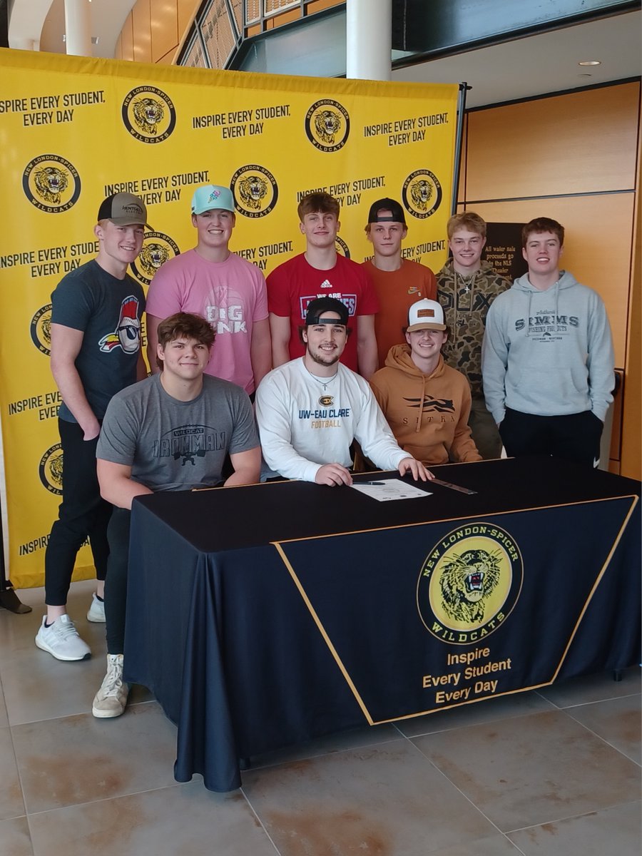 NLS_Wildcat_AD's tweet photo. Congrats to Lucas Swenson on continuing his academic and football career at the University of Wisconsin Eau Claire.  The Blugolds are getting a hard working kid!  #NLSWildcats @lucasswenson5 @UWECFootball https://t.co/k3OdsxyEp3