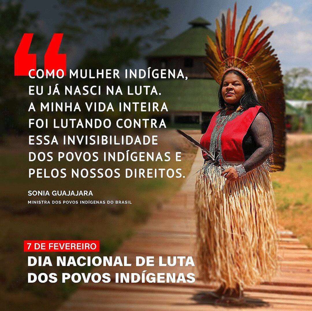 In the voice of our Minister <a href="/GuajajaraSonia/">Sonia Guajajara</a> : The future is ancestral, and it is built by the power of indigenous struggle! 
  #WeAreIndigenous