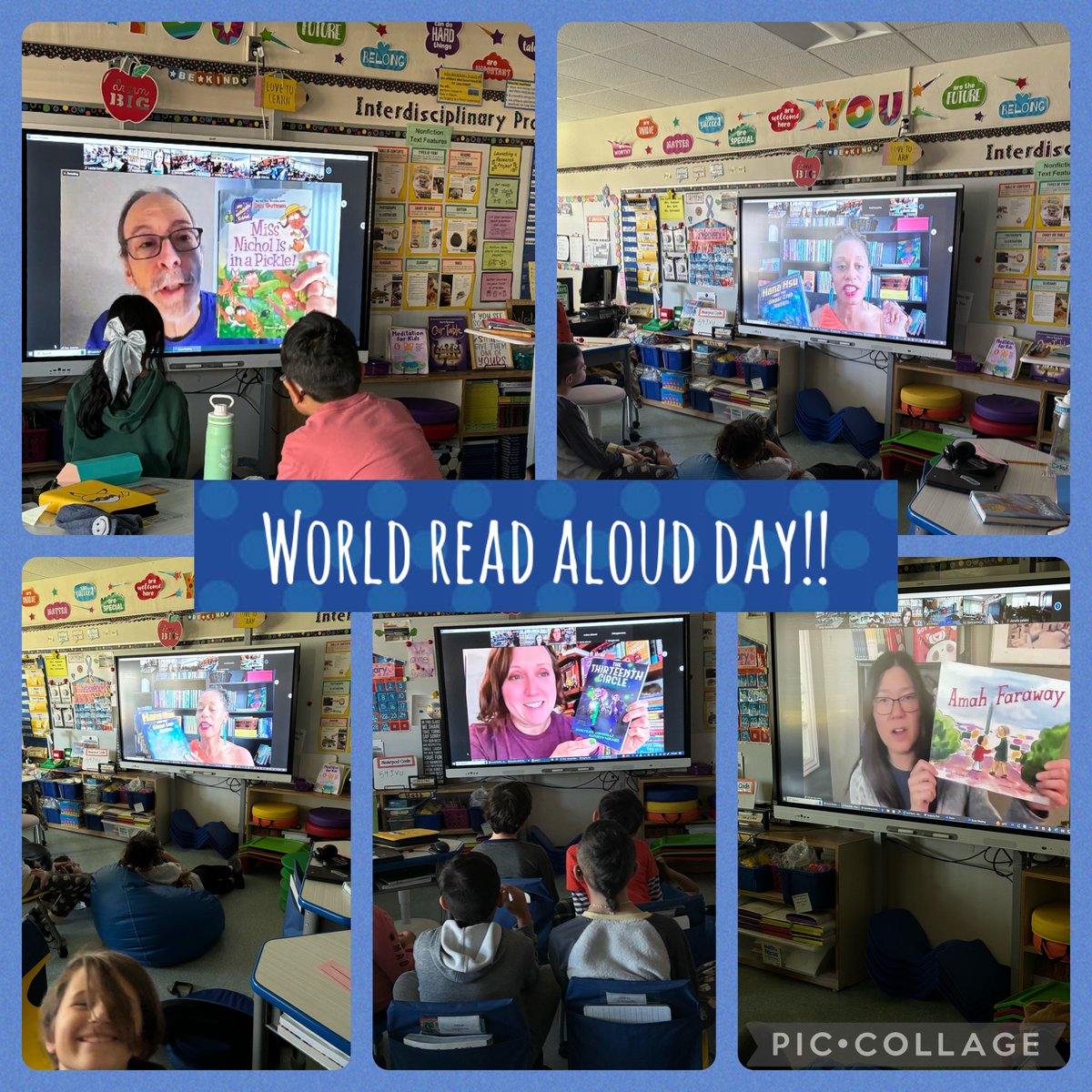 KawasakiSeth's tweet photo. Happy World Read Aloud Day!  Thank you @librarian_melia for coordinating all of the incredible author visits today! We feel so inspired as readers and writers! #worldreadaloudday2024 @A_RiveraNY @ELALead @PTAJackson @JerichoUFS https://t.co/unLNTGnpGr