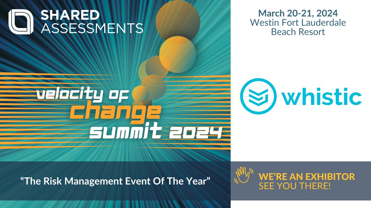 Whistic will be attending our Summit as an exhibitor on March 20-21  🏖️☀️

At #SAsummit24, industry professionals will be discussing:

✔️ #AI &amp; New Technologies
✔️ Risk &amp; #Security Working Together
✔️ Leveraging #TPRM Frameworks

Learn More: ow.ly/w2yS50QyVfM