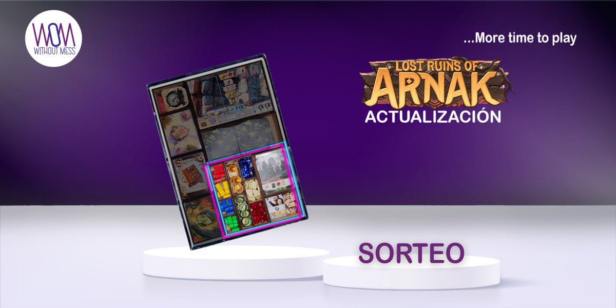 ¡SORTEO!

Por el lanzamiento de la actualización de arnak (base + 2 expansiones)

Para participar:
▫️Sigue a <a href="/wom_withoutmess/">WOM</a>
▫️Retwittear
▫️Comenta un juego para diseñarle inserto y menciona a un amigo/a

El ganador/a se anunciará el 14/02/24 (SOLO EN ESPAÑA)