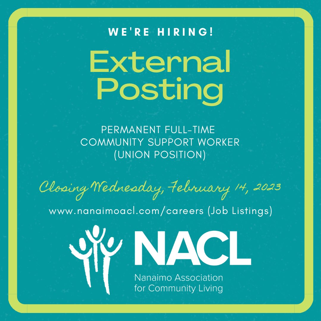 🚨POSTING ALERT🚨 Looking for full-time work? We’re seeking a permanent full-time CSW for one of our staffed homes! For all the details and/or to apply, it’s all at nanaimoacl.com/careers! 😍👍 #NACLCareers #WorkWithUs #JoinOurTeam