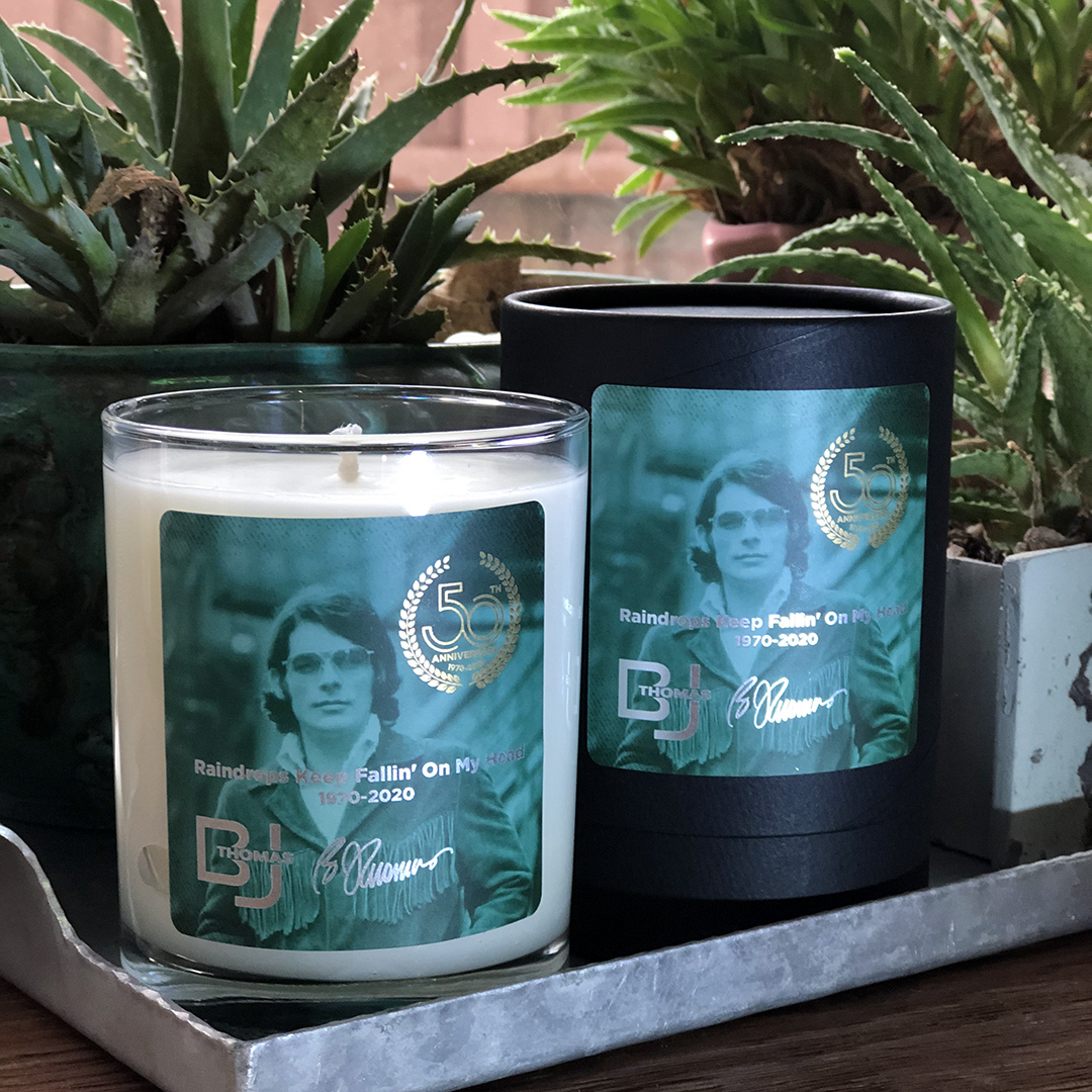 The 50th Anniversary Candle: Raindrops Keep Fallin’ On My Head
is handcrafted, strongly scented and features 80+ hours burn time so you can sing your favorite BJ tune over and over again.
bjthomas.com/product/1970-2…
#BJThomas #bjthomas #bjthomasfanclub #customcandles