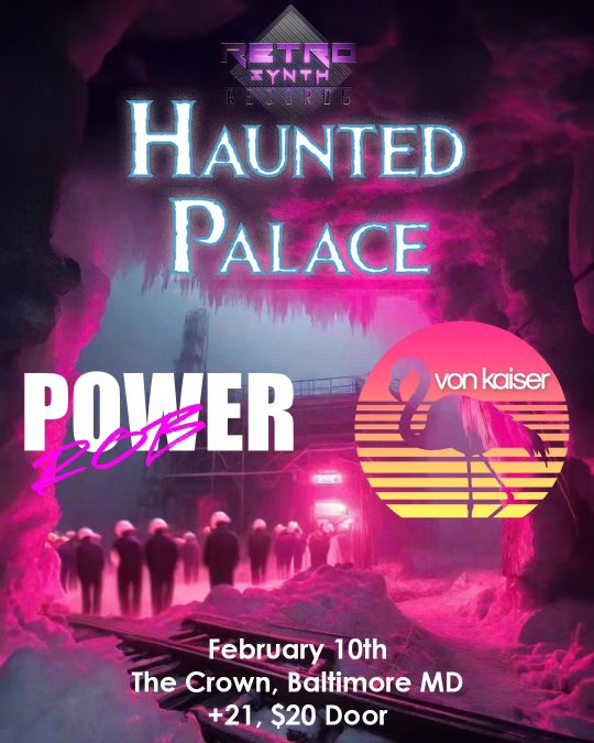 Saturday! It's gonna be a great night at The Crown! Brian Ryu from Thrillkiller and Dan from @RetrosynthR will be joining me on production for my upcoming show with @VonKaiserMusic in Baltimore! #synthwave #synthfam #retrowave