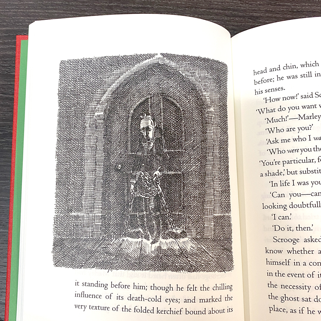 foliosociety's tweet photo. Today is Charles Dickens' birthday! Dickens wrote 15 novels, all now considered classics of English literature. His A Christmas Carol is presented with a red cloth binding and Michael Foreman’s atmospheric black-and-white illustrations. https://t.co/GjloqbC6Mf https://t.co/VMZHoUhmUU