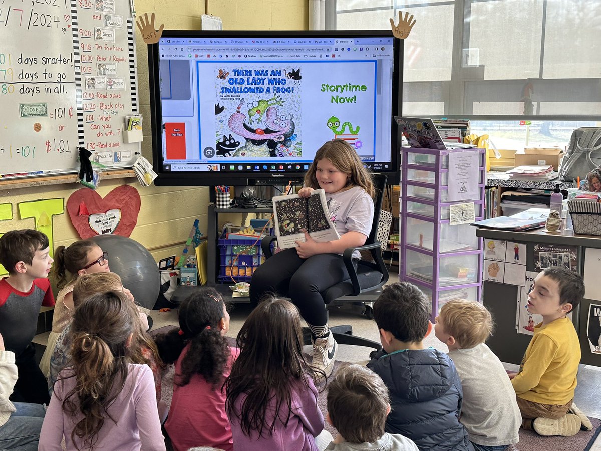 MrsLyonsNPS's tweet photo. Former firstie guest reader! So special! 💜 @MrsMalsPals #WorldReadAloudDay #littleschoolbigheart https://t.co/ZwMhXKs4mx