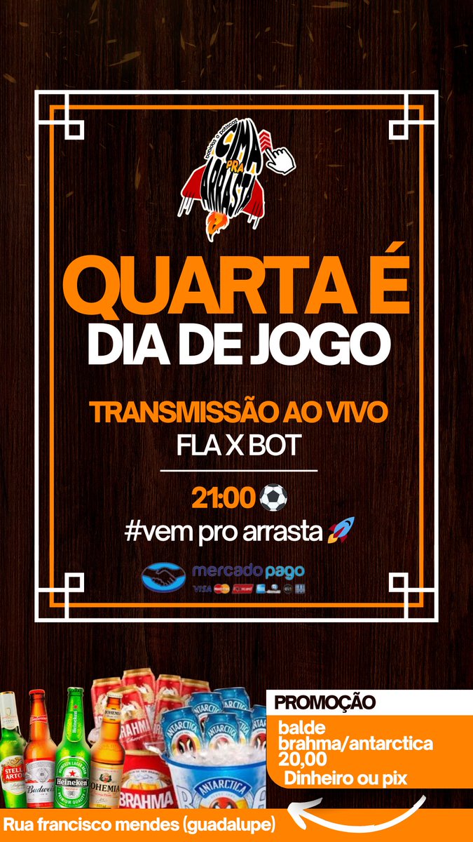 ARRASTAPRACIM's tweet photo. "Já devem ter ouvido essa frase rs .Se o jogo é bom ! vem pro #ARRASTA 🚀 ... 
Lembrando que ainda tá rolando aquela promoção *Balde BRAHMA OU ANTÁRTICA POR APENAS 20,00* (somente para pagamento no dinheiro ou pix ) https://t.co/L59TGcNwG9