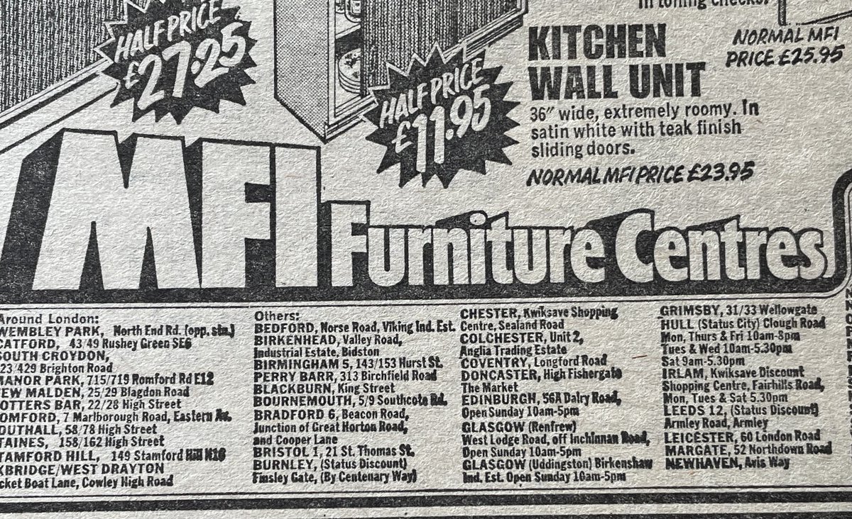 HenninghamDavid's tweet photo. Fancy heading back to the 70s and visiting MFI? 😀
Get more fun #70s and #80s memories here: https://t.co/fTEtSnzP92
#retrohen #keepitretro #mfifurniture https://t.co/Yzlw2pqI9K
