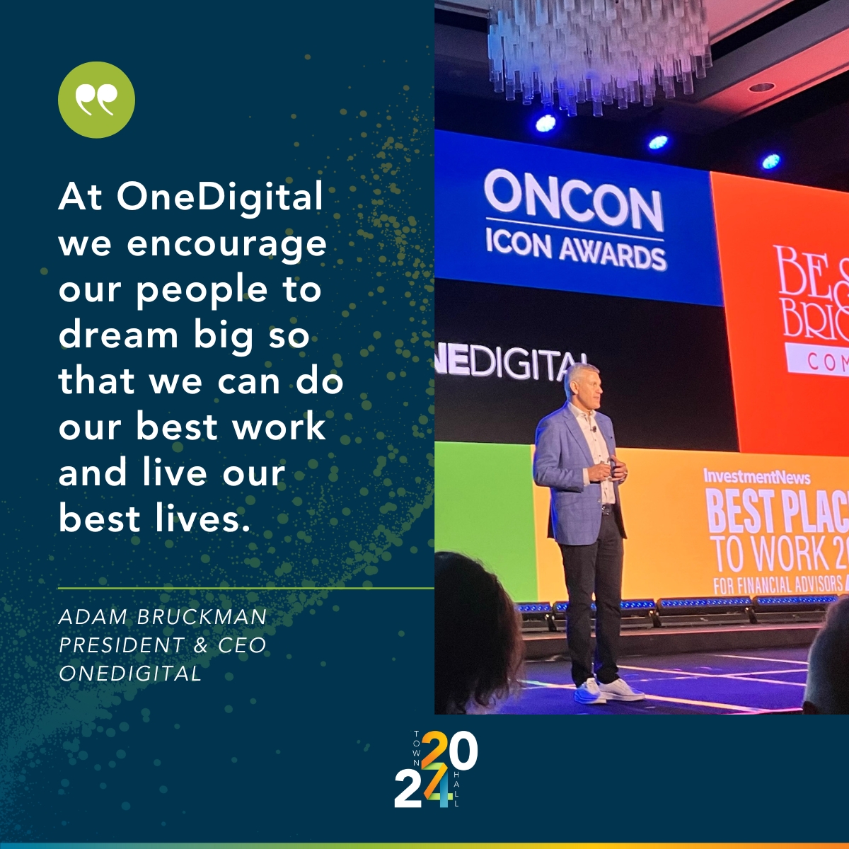 During our 2024 Town Hall, OneDigital President &amp; CEO Adam Bruckman inspired us all with examples of how we are Making it Matter every day. Every effort, every goal, and every achievement contributes meaningfully to our collective success and wellbeing. #onedigitalsummit24