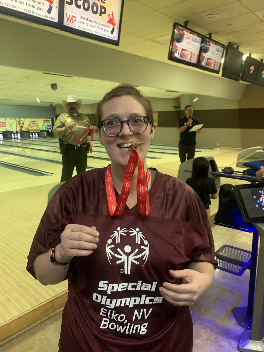 I won gold in my division at my Special Olympics bowling tournament!! I cried. I was so happy.