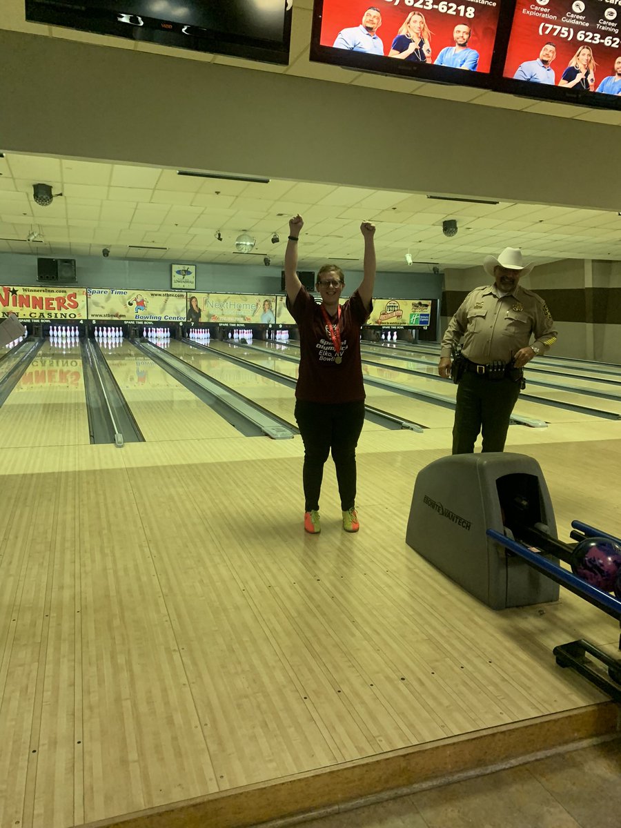 dovenrowan's tweet photo. I won gold in my division at my Special Olympics bowling tournament!! I cried. I was so happy. https://t.co/Zw8HyithCm
