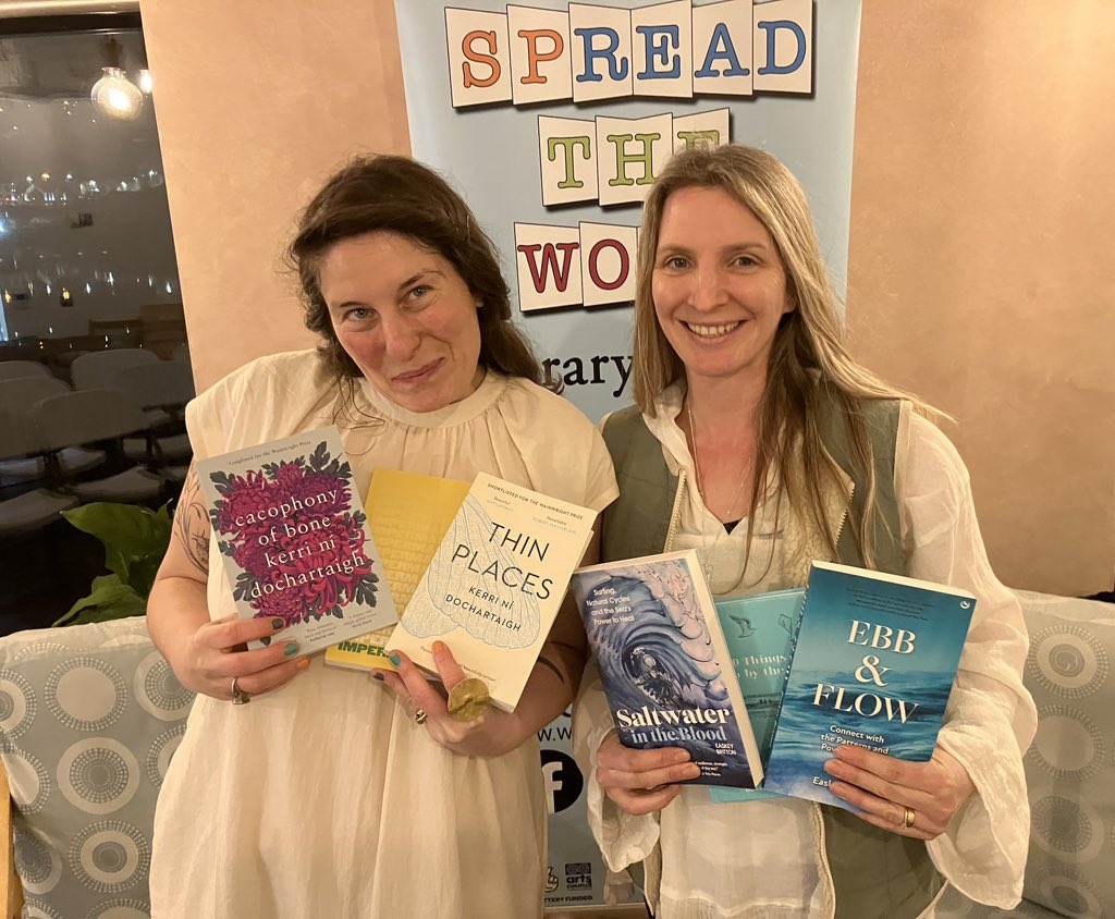 LittleAcornsBks's tweet photo. And we're #Offing with the glorious SEA(M)OTHERs @Easkeysurf &amp; @kerri_ni as part of the @watersidetheatr #SpreadtheWord #LiteraryFestival on the edge of the #RiverFoyle in full ebb, flow, place &amp; bone📚💚 https://t.co/aBOFPmXzrQ