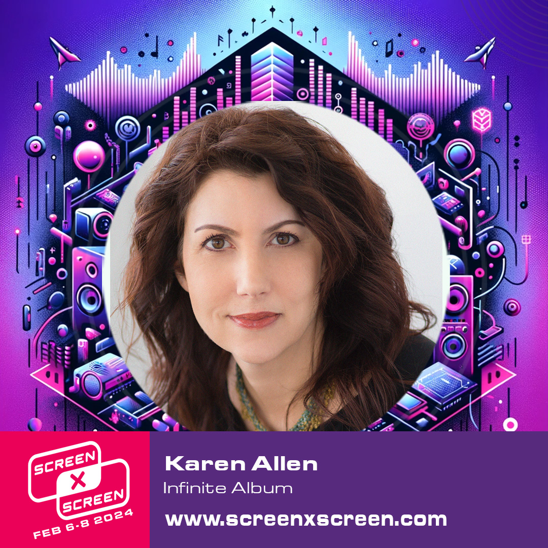 karenallen's tweet photo. Screen x Screen is happening now on the DIT Music Community! I'll be speaking on Music and Gaming tomorrow, Thursday, at 11am pacific.

https://t.co/xkguI0vkng

#AI #AImusic #gamemusic https://t.co/gXGWmBKGlG