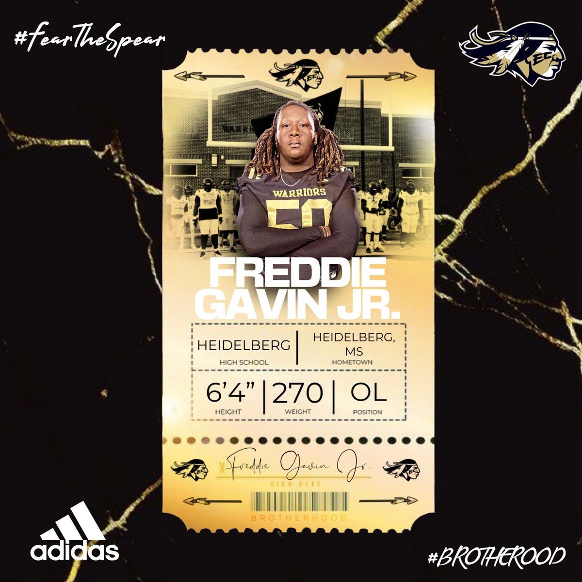 ROAD GRADER OL from Heidelberg!! @64Freddie has punched his ticket to join the Brotherhood!! #BROTHERHOOD X #FearTheSpear