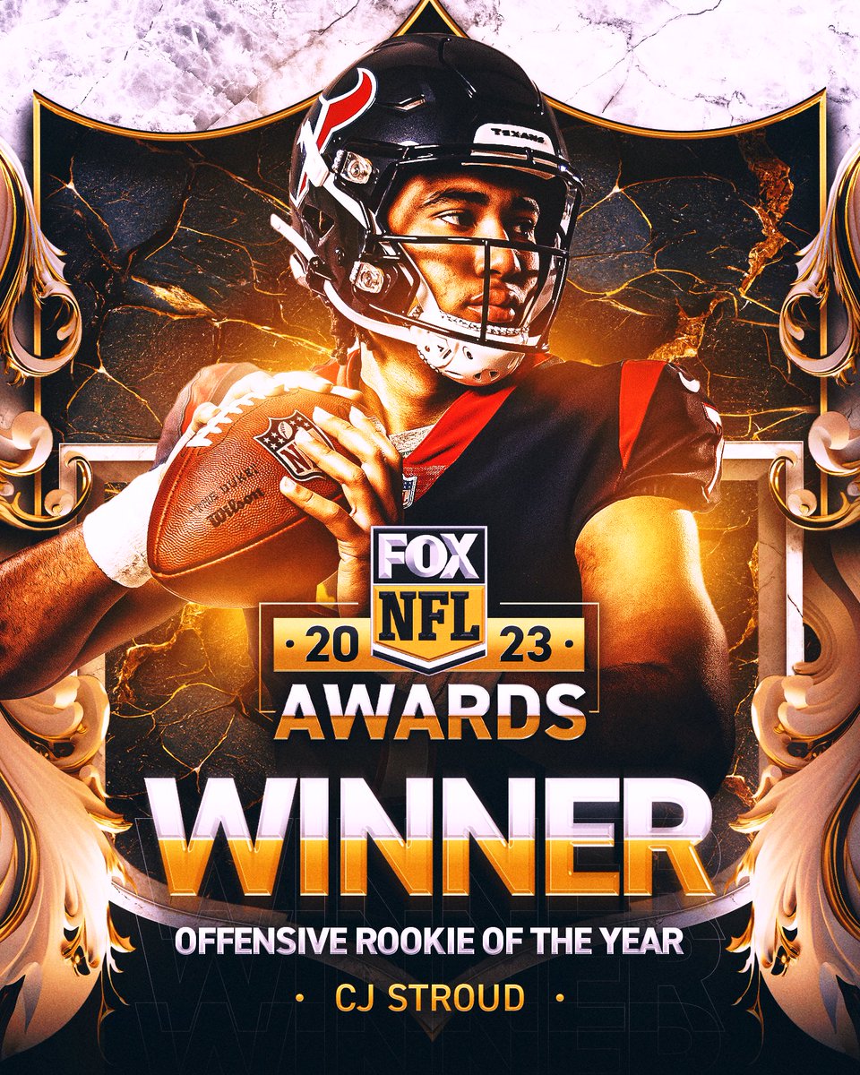 Your 2023 Offensive Rookie of the Year is @HoustonTexans QB CJ Stroud, as voted on by NFL on FOX fans! 👏