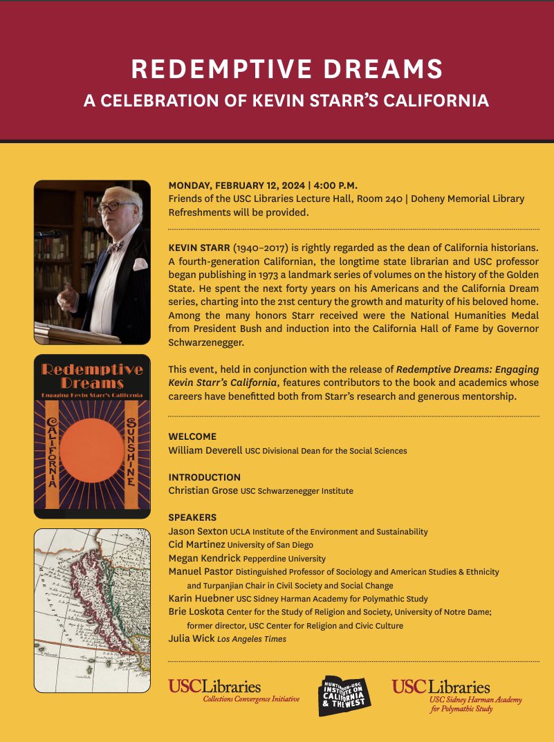 With rains gone, the sun comes next, along with our conversation <a href="/USC/">USC</a> Mon Feb 12th, 4pm, talking Kevin Starr and our new book Redemptive Dreams  <a href="/routledgebooks/">Routledge Books</a>. Come one, come all - we’d love to see you! routledge.com/Redemptive-Dre…