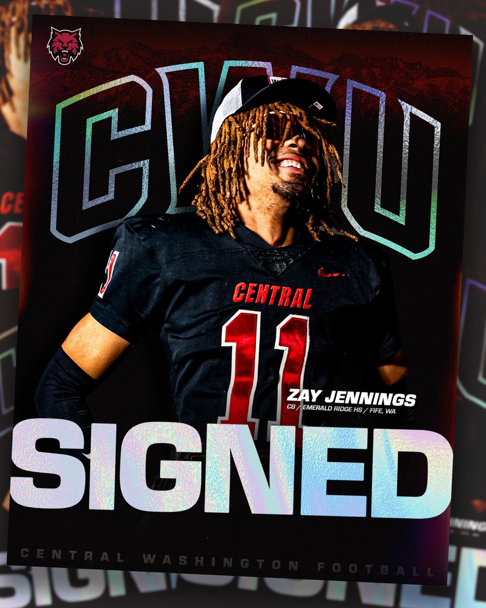 CWUFB's tweet photo. 🖊️SIGNED

Isaiah (Zay) Jennings

📏 6'1, 175 - DB

🏫 Emerald Ridge HS

🎤 “Isaiah is a competitor like no other we have in this class. Paired with his length and athleticism he'll be making big-time contributions for years to come” https://t.co/o4eE4JYq6B