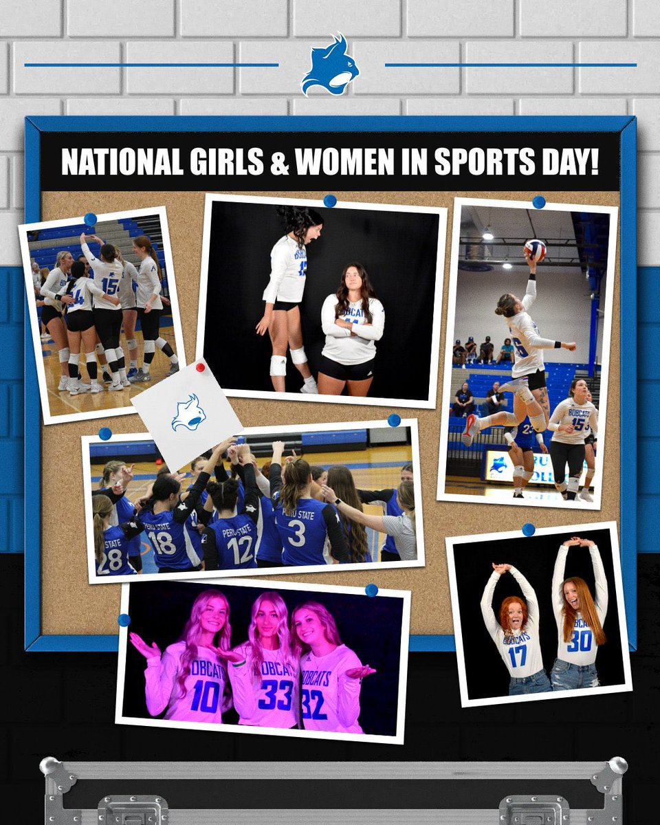 Happy National Girls &amp; Women in Sports Day!! 🩷🐾💙🏐
#pscvball | #ClawsOut | #LOVE | #AsONE | #Compete | #GoBobcats