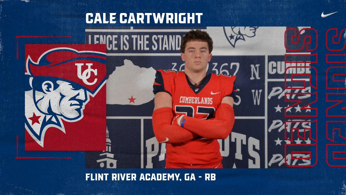 More speed and power is added to the Patriots offense by way of Georgia! Welcome to The University of the Cumberlands @CaleCartwright1 !!!