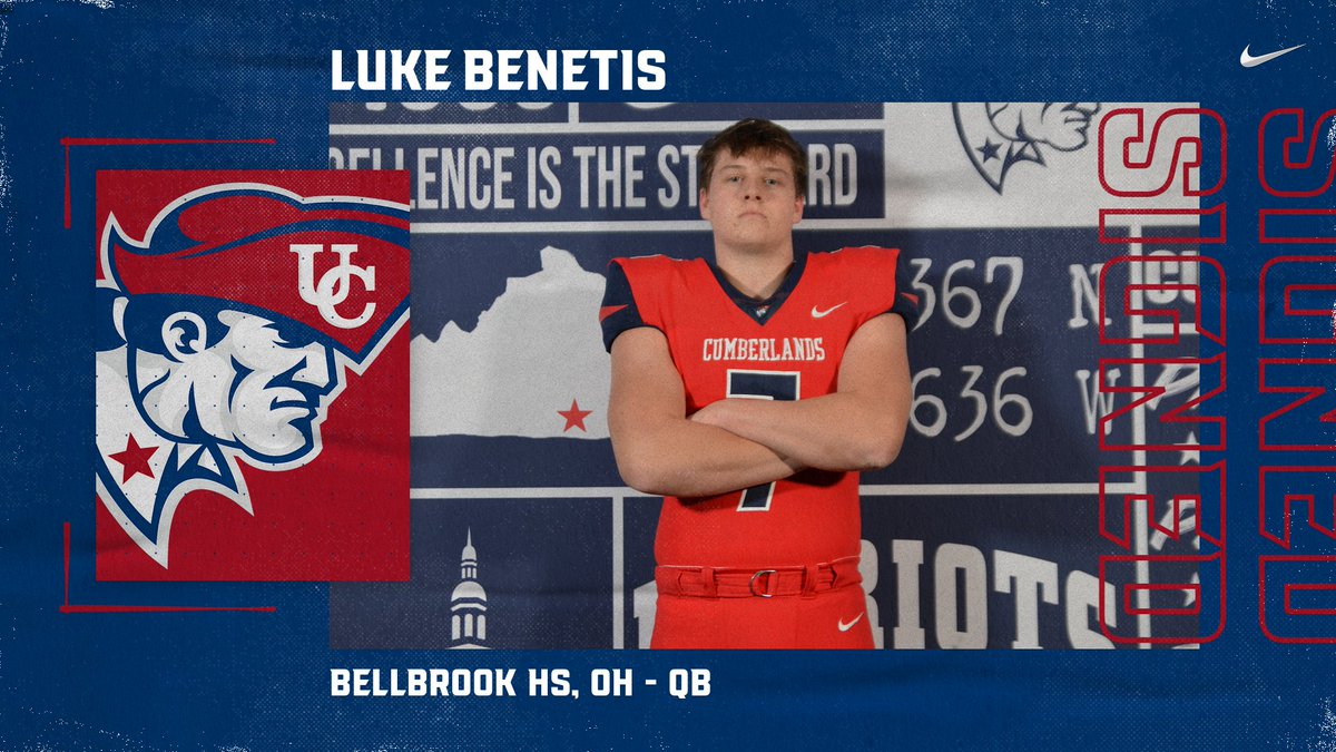 UC Patriot Football (@ucpatriotfball) on Twitter photo A gunslinger from OH joins the Patriots! Welcome to The University of the Cumberlands <a href="/lukebenetis/">Luke Benetis</a> !!! A gunslinger from OH joins the Patriots! Welcome to The University of the Cumberlands <a href="/lukebenetis/">Luke Benetis</a> !!!
