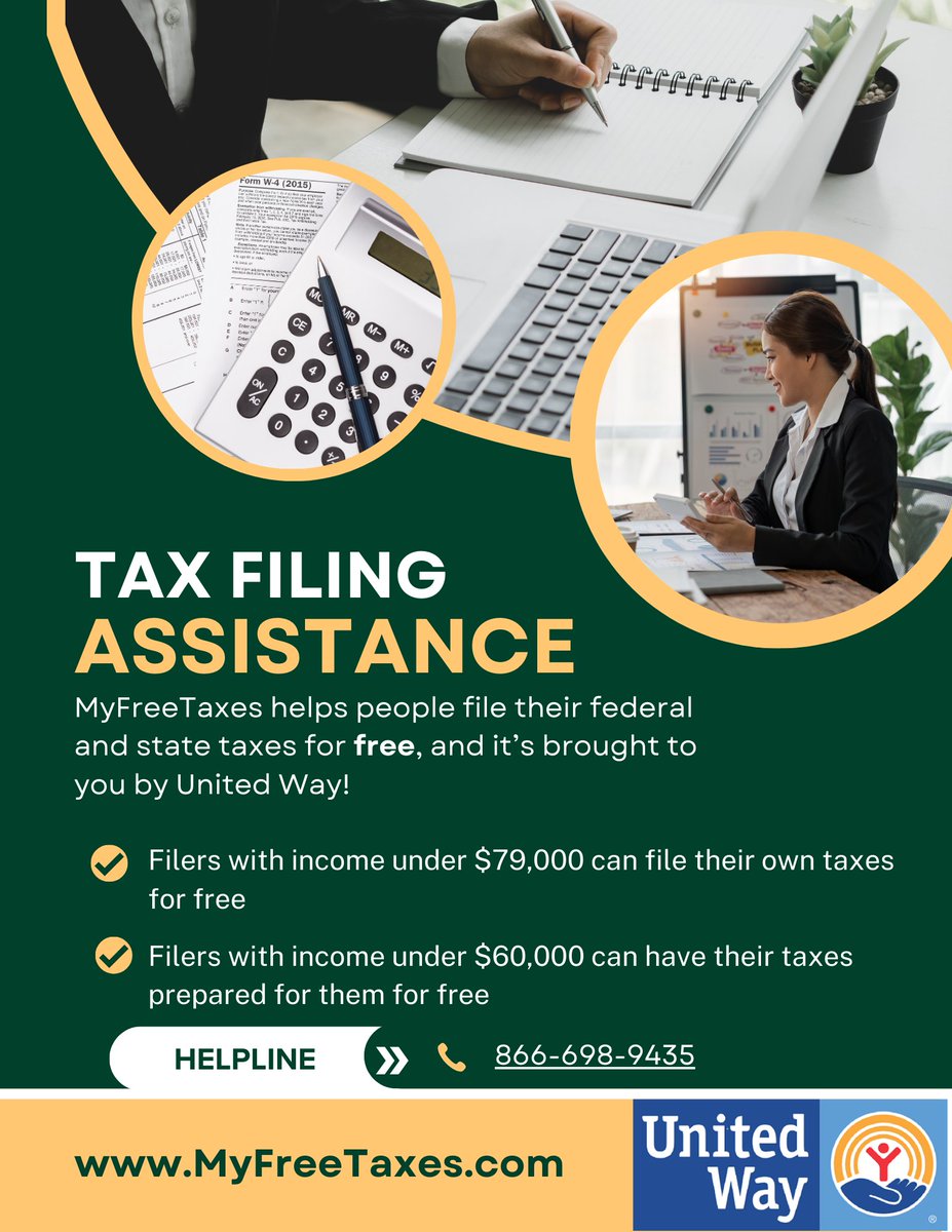 United Way provides free tax services for filers with a yearly income under $79,000. See if you qualify for tax filing assistance at MyFreeTaxes.com

#UnitedWay #PlymouthUnitedWay #PCUW