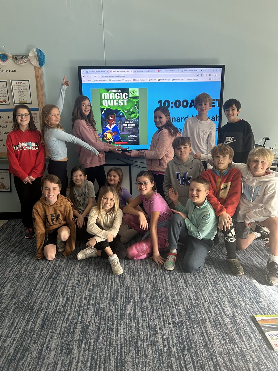 Bnoon27's tweet photo. @Scholastic Happy World Read Aloud Day! Connecting with author Bernard Mensah was a true TREAT for us all! We can’t wait to read Kwame’s Magic Quest! THANK YOU!!! 📚📙📚 https://t.co/St0Qw6nNoy