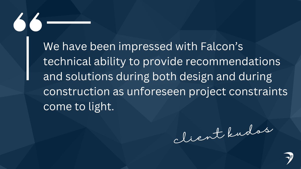 Falcon_Engineer's tweet photo. For each of our projects, we strive to provide the best service and recommendations to mitigate unforeseen constraints - ensuring our teaming partners can do their job effectively and produce a quality end result. #clientkudos https://t.co/3ReiKogIKU