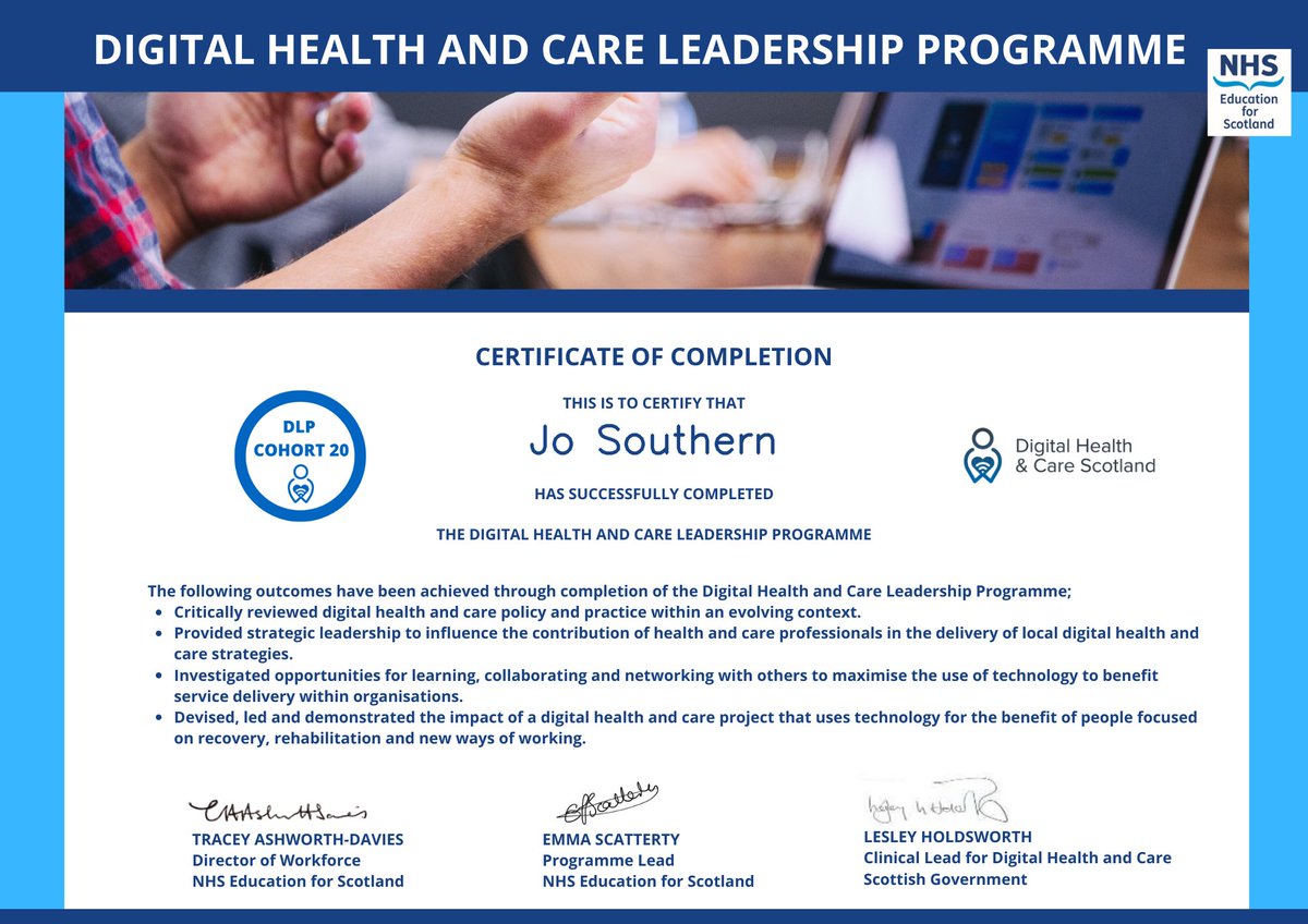 Super proud to obtain this today. A fantastic programme to be involved in. Well done to all others who passed in cohort 20 ❤️❤️ @nes_dlp #digitalleader  #DLP #welldoneall
