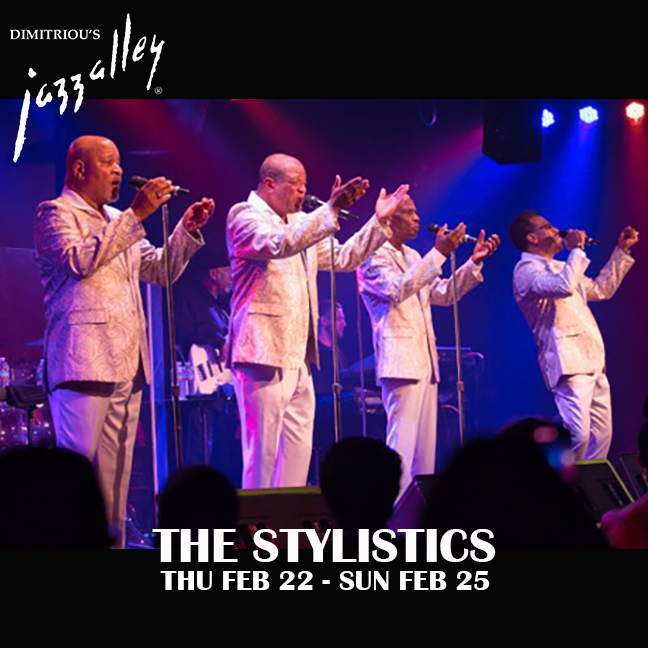 Dimitriou’s Jazz Alley welcomes The Stylistics for a 4-day run starting on February 22. Tickets on sale here: jazzalley.com/www-home/artis…… @RealStylistics @Jazz_Alley #LiveMusic #Seattle #JazzAlley