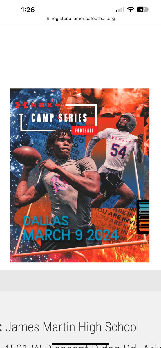 UA Middle School Camp. Let’s go 💪🏾
<a href="/UANextFootball/">All-America Game</a>
<a href="/TXTPShow/">Top Texas Prospects Show</a>
<a href="/Floss32/">Carolyn Simon</a> 
<a href="/TheUCReport/">Billy Tucker</a>
<a href="/SkysTheLimitWR/">Margin Hooks</a>
<a href="/Marchen44/">On Da Marc Sports🏈</a> 
<a href="/Teamgrind/">TeamGRIND™️</a>
<a href="/CoachGreedy/">Brice Musgrove Sr.</a>