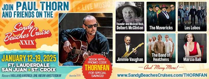 Join me on the Sandy Beaches Cruise 2025 in January, it's always a blast! You'll enjoy special low rates when you book with the code THORNFAN, so reserve your cabin now before it sells out! buff.ly/3wcxQuE