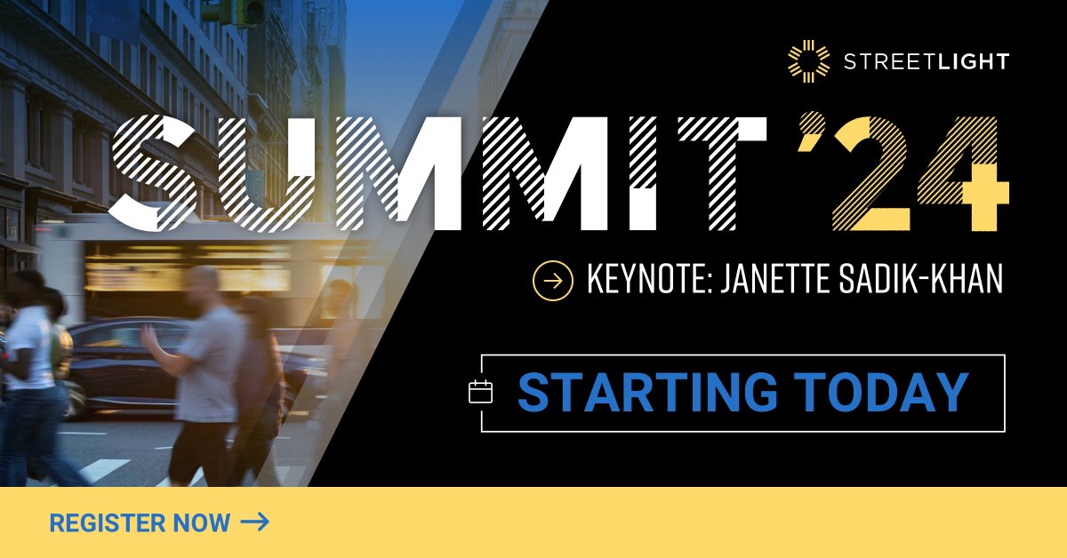 TODAY #transportation experts share takeaways from critical #RoadSafety and #Sustainability projects at StreetLight Summit, starting with keynote speaker @JSadikKhan. There's still time to register and attend! Join us starting at Noon ET / 9am PT: events.ringcentral.com/events/streetl…