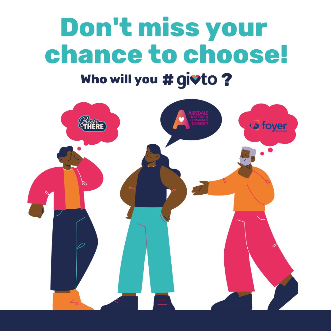 Givto (@givtouk) on Twitter photo Today is your last chance to #givto and support one of these wonderful charities - <a href="/AiredaleCharity/">Airedale Hospital & Community Charity 🧡</a>, <a href="/beenthere_app/">BeenThere</a> and <a href="/aberdeenfoyer/">Aberdeen Foyer</a>.
Simply sign up here 👉 givto.org/app/donate
#givto #donate #charity #localcharity #makeadifference Today is your last chance to #givto and support one of these wonderful charities - <a href="/AiredaleCharity/">Airedale Hospital & Community Charity 🧡</a>, <a href="/beenthere_app/">BeenThere</a> and <a href="/aberdeenfoyer/">Aberdeen Foyer</a>.
Simply sign up here 👉 givto.org/app/donate
#givto #donate #charity #localcharity #makeadifference