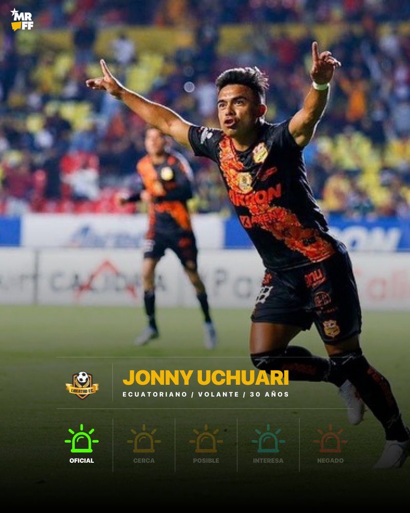 OFICIAL - El experimentado volante Jonny Uchuari ha firmado su contrato con Libertad de Loja. Vuelve a su tierra tras varias temporadas. Su último club fue el Atlético Morelia de ascenso mexicano. [<a href="/Joslui13/">José Luis Guachisaca S</a> en MrOFF]